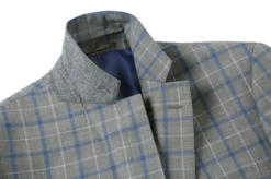 100% Wool Regular Fit 2 Piece Windowpane Dress Suit In Gray -Gentri Store 4Z8A7605