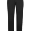 Stretch Cotton Flat Front Pants Straight Legs In Black