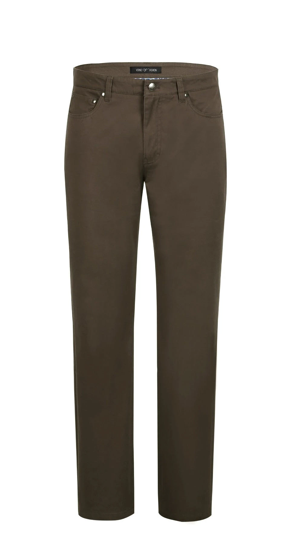 Stretch Cotton Flat Front Pants Straight Legs In Brown 1 Stretch Cotton Flat Front Pants Straight Legs In Brown