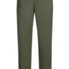Stretch Cotton Flat Front Pants Straight Legs In Olive