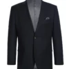 Wool Regular Fit Blazer Solid Color In Black