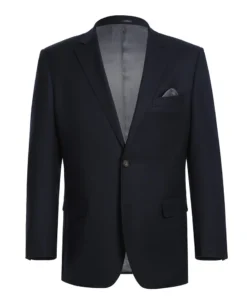 (42R) Wool Regular Fit Blazer Solid Color In Black