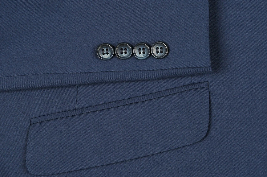 (50R) Performance Stretch Suit 2 Piece Slim Fit In Blue 4 (50R) Performance Stretch Suit 2 Piece Slim Fit In Blue - Image 4