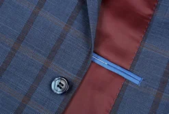 Bova Collection - Stretch Suit 2 Piece Blue Glen Plaid Regular Fit -Gentri Store 4Z8A9315s