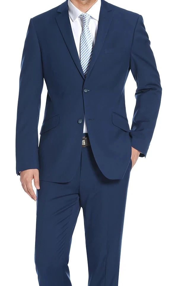 Performance Stretch Suit 2 Piece Slim Fit In Blue 1 Performance Stretch Suit 2 Piece Slim Fit In Blue