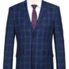Classic Wool Regular Fit 2 Piece Checked Dress Suit In Blue