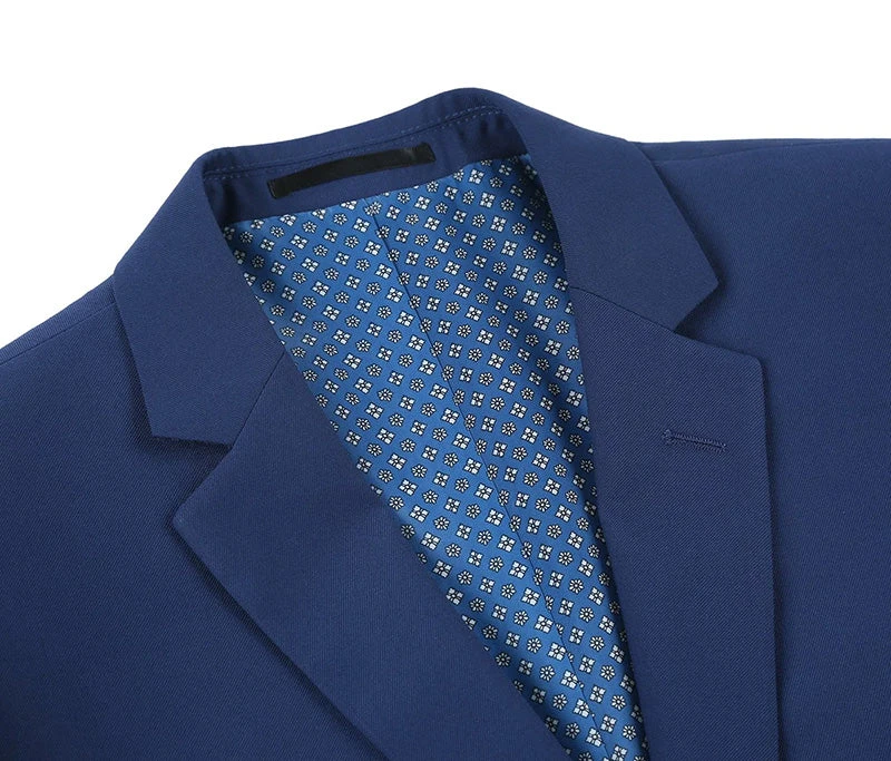 Vanderbilt Collection- Classic 2 Piece Suit 2 Buttons Regular Fit In Blue 5 Vanderbilt Collection- Classic 2 Piece Suit 2 Buttons Regular Fit In Blue - Image 5