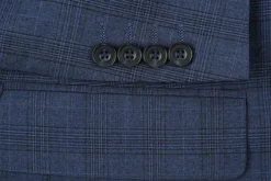 San Gemini Collection - 3 Piece Suit 2 Buttons Blue Glen Plaid Regular Fit -Gentri Store 4s