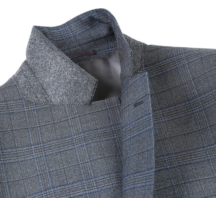 Classic Regular Fit 2 Piece Wool Blend Stretch Suit In Gray 4 Classic Regular Fit 2 Piece Wool Blend Stretch Suit In Gray - Image 4