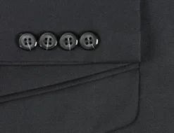 Bevagna Collection - Black 100% Virgin Wool Regular Fit Pick Stitched 2 Piece Suit -Gentri Store 5 1