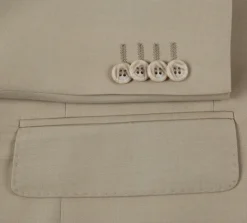 Bevagna Collection - Beige 100% Virgin Wool Regular Fit Pick Stitched 2 Piece Suit -Gentri Store 5 s