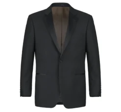 Classic Black Regular Fit 100% Wool Tuxedo Suit -Gentri Store 508 1 CLASSICRIBBON