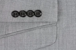 Bevagna Collection - Light Gray 100% Virgin Wool Regular Fit Pick Stitched 2 Piece Suit -Gentri Store 508 5oe 1