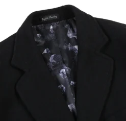 English Laundry Black Fall/Winter Essential Slim Fit Overcoat Wool Blend -Gentri Store 53 01 001 3