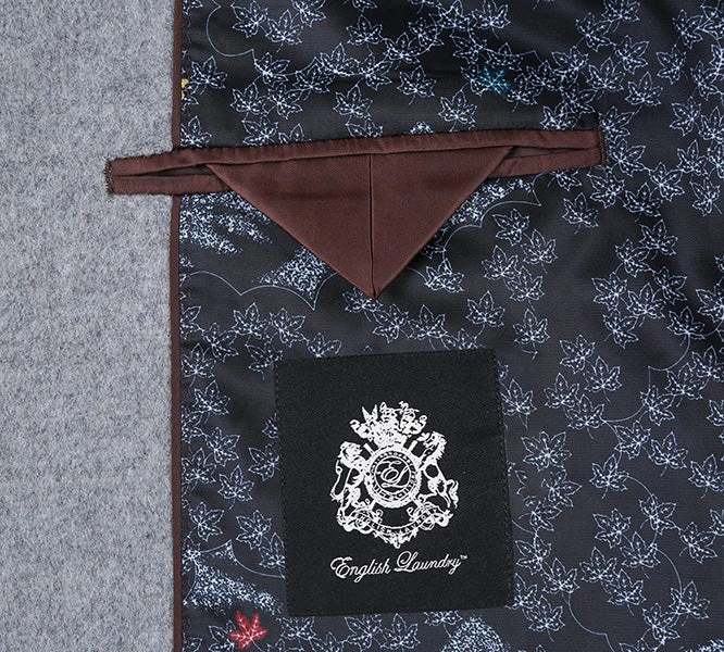 English Laundry Light Gray Fall/Winter Essential Slim Fit Overcoat Wool Blend 5 English Laundry Light Gray Fall/Winter Essential Slim Fit Overcoat Wool Blend - Image 5