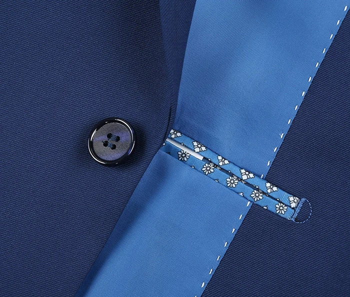 Vanderbilt Collection- Classic 2 Piece Suit 2 Buttons Regular Fit In Blue 6 Vanderbilt Collection- Classic 2 Piece Suit 2 Buttons Regular Fit In Blue - Image 6