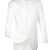 Master Collection - Regular Fit Men's 2 Piece Banded Collar Tuxedo White