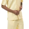 Men's 2 Piece Walking Suit Summer Short Sleeves In Yellow