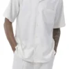 Men's 2 Piece Walking Suit Summer Short Sleeves In Cream