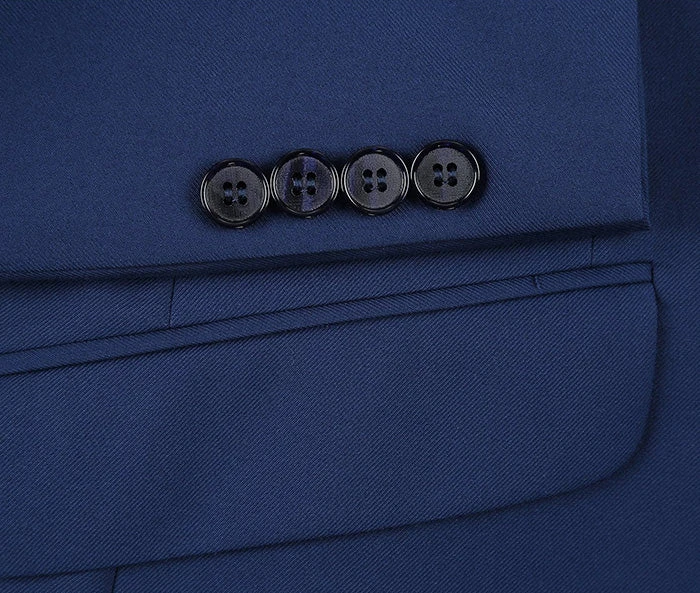 Vanderbilt Collection- Classic 2 Piece Suit 2 Buttons Regular Fit In Blue 7 Vanderbilt Collection- Classic 2 Piece Suit 2 Buttons Regular Fit In Blue - Image 7