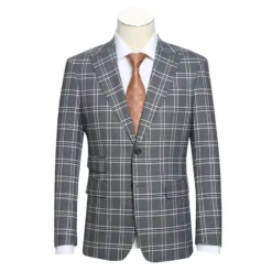 English Laundry Slim Fit Dimgray With White Check Suit -Gentri Store 72 60 001 1