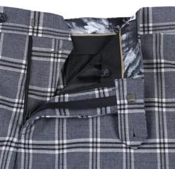English Laundry Slim Fit Dimgray With White Check Suit -Gentri Store 72 60 001 10