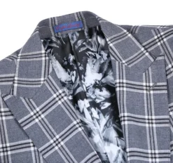 English Laundry Slim Fit Dimgray With White Check Suit -Gentri Store 72 60 001 4