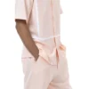 Peach Minimalist Line Design 2 Piece Short Sleeve Walking Suit With Shorts