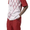 Cranberry Criss Cross 2 Piece Short Sleeve Walking Suit With Shorts