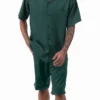 Emerald 2 Piece Short Sleeve Walking Suit Set With Elastic Waistband Shorts