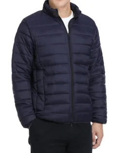 Men's Quilted Puffer Jacket In Navy -Gentri Store 816 Navy 1 S