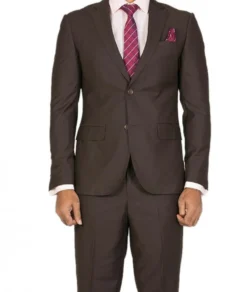 Regular Fit Suit 2 Button 2 Piece In Brown