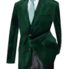Velvet Regular Fit Fashion Jacket In Emerald