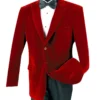 Velvet Regular Fit Fashion Jacket In Red