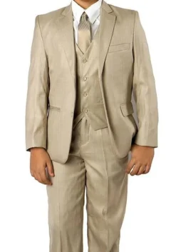 (18H) Classic Boy Suit 5 Piece Set Beige