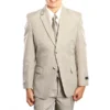 Classic Boy Suit Glen Plaid 5 Piece Set In Tan