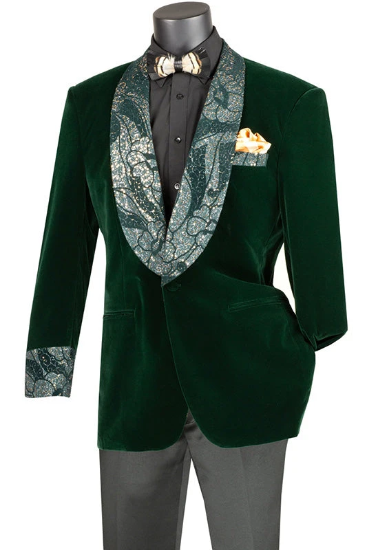 Emerald Green Regular Fit Velvet Jacket With Wide Shawl Lapel And Cuffs 1 Emerald Green Regular Fit Velvet Jacket With Wide Shawl Lapel And Cuffs