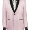 Pink Slim Fit Sport Coat Single Breasted 2 Button Shawl Lapel