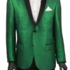 Metallic Shiny Green Slim Fit Sport Coat