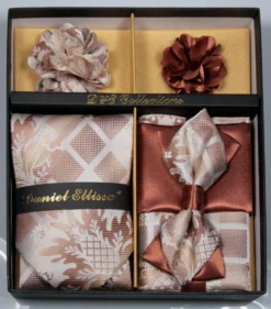 Brown Men's Accessory Collection Box 6 Pieces Set