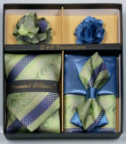 Green And Blue Men's Accessory Collection Box 6 Pieces Set