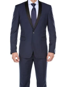 (38L) Blue 2 Piece Tuxedo Shawl Lapel Slim Fit