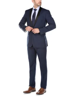 Blue 2 Piece Tuxedo Shawl Lapel Slim Fit -Gentri Store C00A6295s