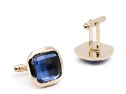 Sapphire Crystal Square Men's Cuff Links Accessory Box