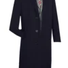 (6XL) Milan Collection - Wool And Cashmere Regular Fit Dress Top Coat 48" Long In Black