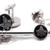 Freemasonry Black And Silver Men's Accessory Box 4 Piece Collection Set