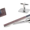 Silver American Flag Men's Accessory Box 3 Piece Collection Set