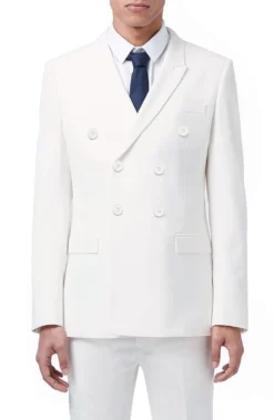 Ramses Collection - Double Breasted Suit 2 Piece Regular Fit In White