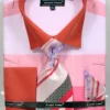 French Cuff Shirt In Pink With Tie, Cuff Links, And Handkerchief