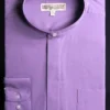 Basic Banded Collar Dress Shirt In Lavender
